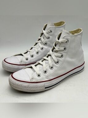 Converse Chuck Taylor All Star White Leather High Top Sneakers Women’s 7.5